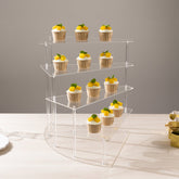 4-Tier Acrylic Cupcake Display Stand Clear Spiral Stairway Design for Dessert Perfume Retail Jewelry & Collectibles 17"