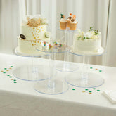 4-Tier Acrylic XL Cake Stand Set Clear - Assorted Sizes for Buffet Party Tables