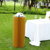 40" Gold Cylinder Display Column Stand, Pillar Pedestal Stand With Top Plate