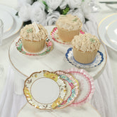 48 Pack Vintage Floral Mini Paper Plates - 3.5" Disposable Plates for Snacks, Dips