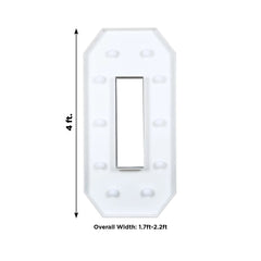 Giant LED Marquee Light Up Letter "O", White 4ft Pre-Cut Foam Board with 10 Warm White Battery Operated LEDs, Glue Gun and Sticks