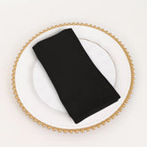 5 Pack Cotton Blend 20"x20" Napkins Black - Wrinkle-Resistant & Washable Dinner Napkins