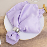 5 Pack Lamour Satin 20"x20" Napkins Lavender Lilac - Soft Matte Finish Dinner Napkins