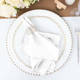 5 Pack Polyester 17"x17" Napkins White - Durable & Wrinkle Resistant Dinner Napkins for Everyday Dining & Events