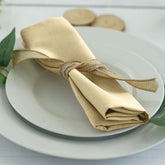 5 Pack Polyester 20"x20" Napkins Champagne - Wrinkle Resistant & Easy Care Cloth Napkins