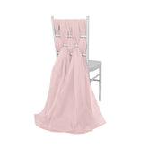 5 Pack Chiffon Chair Sashes Blush - Soft & Lightweight Designer Chair Bows 22"x78"