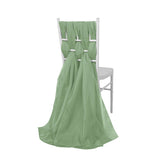 5 Pack Chiffon Chair Sashes Sage Green - Soft & Lightweight Designer Chair Bows 22"x78"
