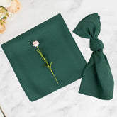 5 Pack Premium Polyester 20"x20" Napkins Hunter Emerald Green - Wrinkle-Resistant & Durable Dinner Napkins