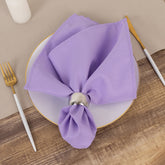 5 Pack Premium Polyester 20"x20" Napkins Lavender Lilac - Wrinkle-Resistant & Durable Dinner Napkins
