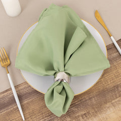 5 Pack Premium Polyester 20"x20" Napkins Sage Green - Wrinkle-Resistant & Durable Dinner Napkins