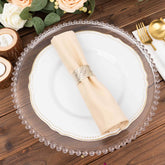 5 Pack Scuba 20"x20" Napkins Beige - Durable & Reusable Dinner Napkins