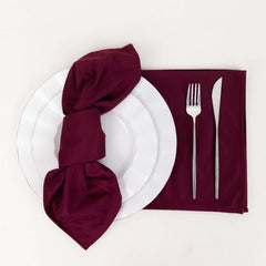 5 Pack Scuba 20"x20" Napkins Burgundy - Durable & Reusable Dinner Napkins