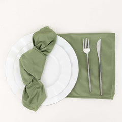 5 Pack Scuba 20"x20" Napkins Dusty Sage Green - Durable & Reusable Dinner Napkins