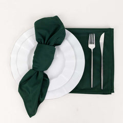 5 Pack Scuba 20"x20" Napkins Hunter Emerald Green - Durable & Reusable Dinner Napkins