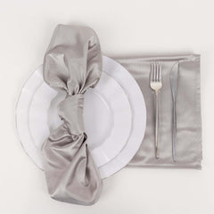 5 Pack Scuba 20"x20" Napkins Shimmer Silver - Dazzling Cloth Napkins