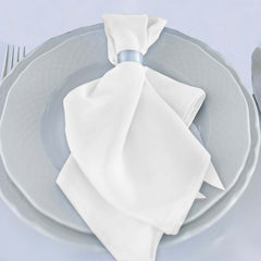 5 Pack Scuba 20"x20" Napkins White - Durable & Reusable Dinner Napkins for a Polished Tablescape