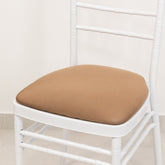 5 Pack Spandex Seat Pad Slipcovers for Chiavari Chairs Taupe - Washable Stretch Fitted Design for Dining Chairs