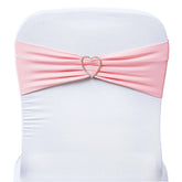 5 Pack Stretch Spandex Chair Sashes Pink - Fitted Finish Two Ply Heavy Duty Chair Bands 5"x12"