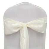 5 Pack Taffeta 6"x106" Chair Sashes Ivory Accordion Crinkle Texture - Stylish Decor for Weddings & Gatherings