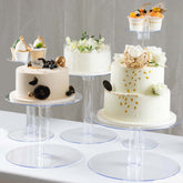 5-Tier Acrylic Cake Stand Set Clear in Assorted Sizes for Buffet Party Tables