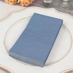 50-Pack Paper Napkins Dusty Blue - Soft Disposable 2-Ply Dinner Napkins for Weddings