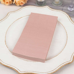 50-Pack Paper Napkins Dusty Rose - Soft Disposable 2-Ply Dinner Napkins for Weddings