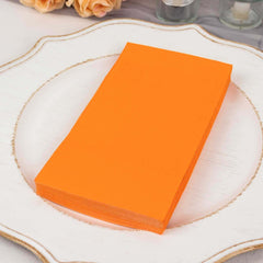 50-Pack Paper Napkins Orange - Soft Disposable 2-Ply Dinner Napkins for Weddings