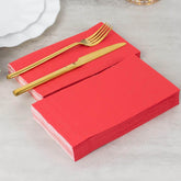 50-Pack Paper Napkins Red - Soft Disposable 2-Ply Dinner Napkins for Weddings