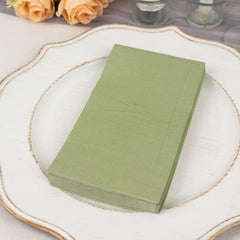 50-Pack Paper Napkins Sage Green - Soft Disposable 2-Ply Dinner Napkins for Weddings