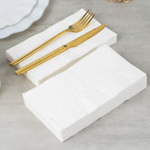 50-Pack Paper Napkins White - Soft Disposable 2-Ply Dinner Napkins for Weddings