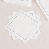 Disposable Cotton Cocktail Napkins – 50 White 4.5" x 4.5" Napkins for High-End Bars, Receptions & Parties