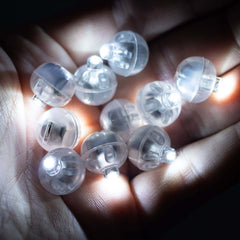 50-Pack LED Mini Balloon Lights Round White - Waterproof Battery Operated Balls 0.5"