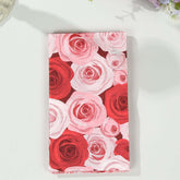 50-Pack Paper Dinner Napkins with Rose Floral Print Red/Pink 2 Ply - Stylish Boho Napkins for Events