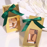50 Pcs 3" Satin Ribbon Bows With Twist Ties, Gift Basket Party Favor Bags Decor - Hunter Emerald Green Classic Style