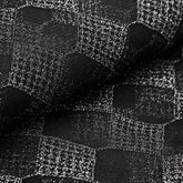 54"x4 Yards Black Silver Buffalo Plaid Polyester Fabric Roll, Checkered Netting DIY Craft Fabric Bolt