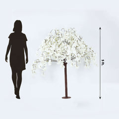 Silk Artificial Cherry Blossom Tree White for Gardens Parties & Receptions 5ft