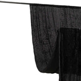 Black Crushed Velvet Backdrop Curtain – 5ft x 12ft Event Drape with Rod Pocket, Privacy Panel for Photo Booths & Events