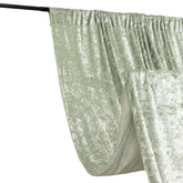 Sage Green Crushed Velvet Backdrop Curtain – 5ft x 12ft Event Drape with Rod Pocket, Privacy Panel for Photo Booths & Events