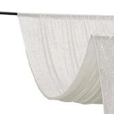 White Crushed Velvet Backdrop Curtain – 5ft x 12ft Event Drape with Rod Pocket, Privacy Panel for Photo Booths & Events