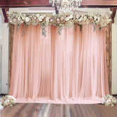 Blush Sheer Backdrop Drape – 5ft x 14ft Wedding Arch & Ceiling Decor Panel, Wrinkle Free with Soft Shimmer
