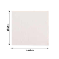 50-Pack Paper Beverage Napkins White - 2 Ply Disposable Soft 18GSM Cocktail Napkins 5"x5"