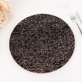 6-Pack Acrylic Round Charger Plates 13" in Black with Gold Glitter Abstract Lines Pattern, Decorative Dinner Party Charger Tableware