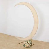 7.5ft Beige Spandex Crescent Moon Wedding Arch Cover, Custom Fitted Chiara Backdrop Stand Cover