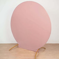 7.5ft Matte Dusty Rose Round Spandex Fit Party Backdrop Stand Cover