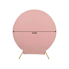 7.5ft Matte Dusty Rose Round Spandex Fit Party Backdrop Stand Cover