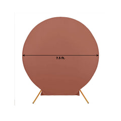7.5ft Terracotta (Rust) Round Spandex Fit Party Backdrop Stand Cover