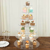 7-Tier Acrylic Round Cupcake Stand Clear & Catering Displays 26"
