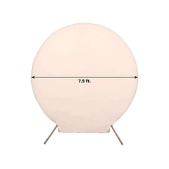 7.5ft Matte Blush Round Spandex Fit Party Backdrop Stand Cover