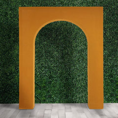 8ft Gold Spandex Backdrop Stand Cover for Arc de Triomphe Stand, Stretch Fitted Floral Balloon Frame Wedding Arch Cover