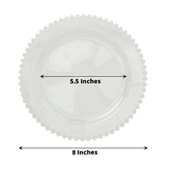 10-Pack Clear Plastic Dessert Plates – 8" Round with Beaded Rim, Disposable for Parties & Events
